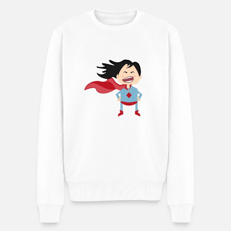 Superheldin - Männer Premium Bio Pullover - Weiß