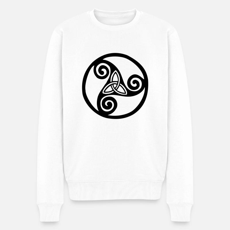 Trisquel - Männer Premium Bio Pullover - Weiß