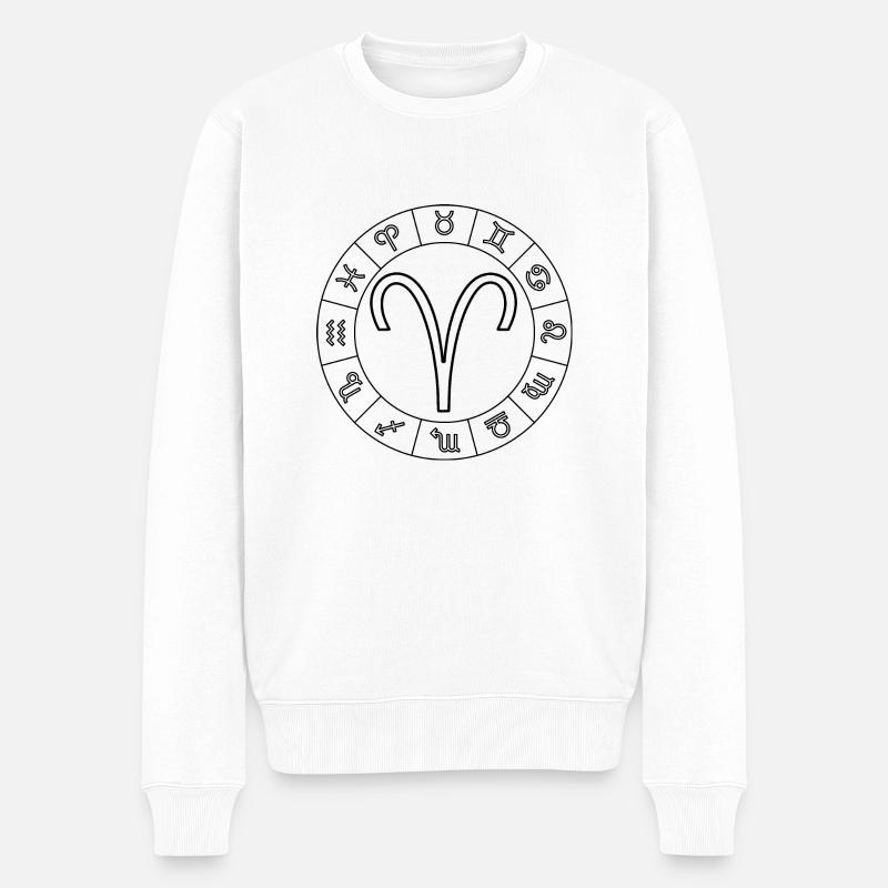 Signe du zodiaque Bélier Bélier - Pull Premium bio Homme - blanc