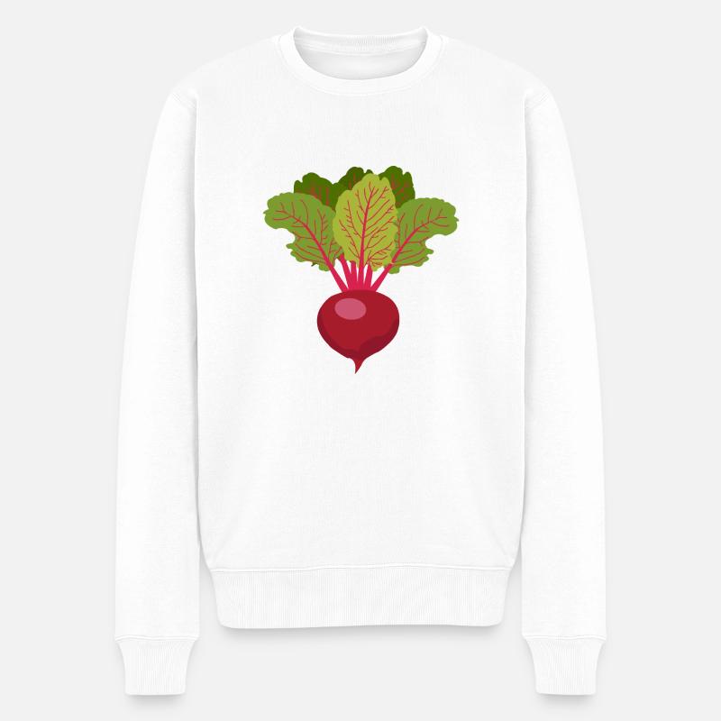 Rote-Bete-Gemüsegarten Gemüsegarten - Männer Premium Bio Pullover - Weiß