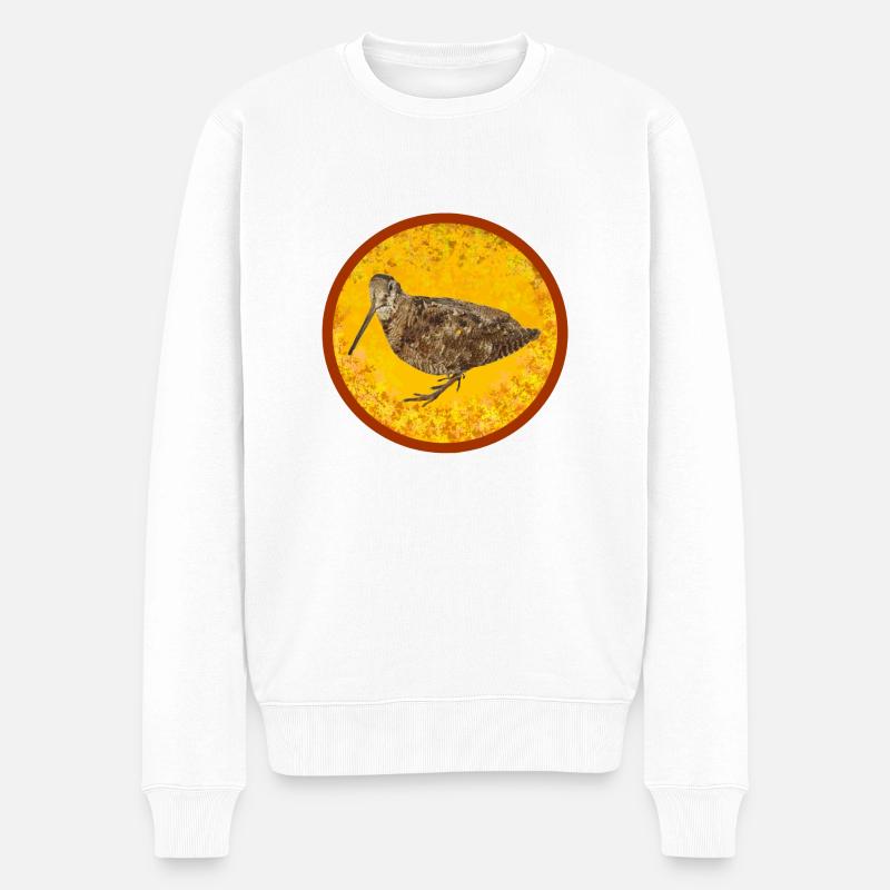 Waldschnepfe auf Kamm. - Männer Premium Bio Pullover - Weiß