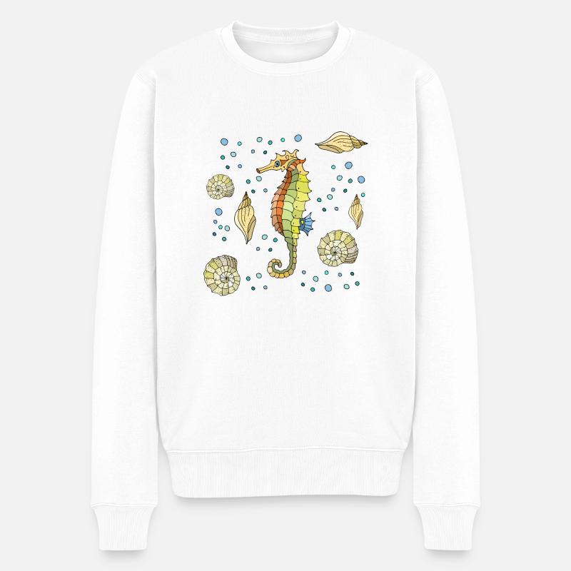 Hippocampe - Pull Premium bio Homme - blanc