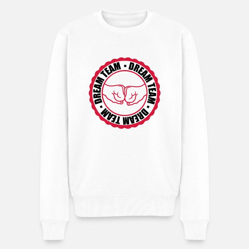 Stempel Dream Team - Männer Premium Bio Pullover - Weiß