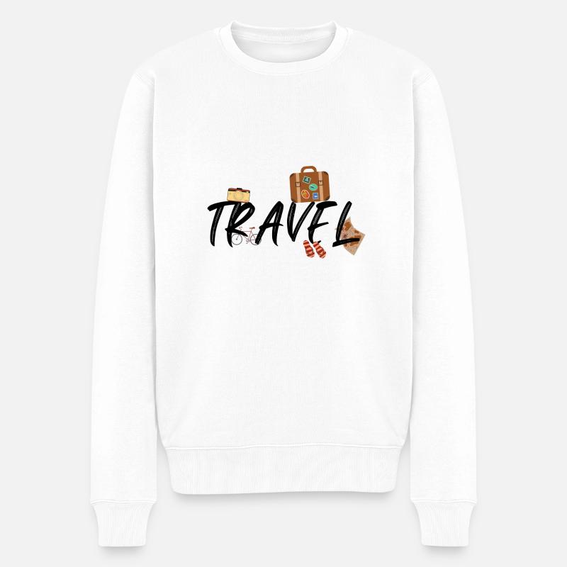 Travel the world - Männer Premium Bio Pullover - Weiß