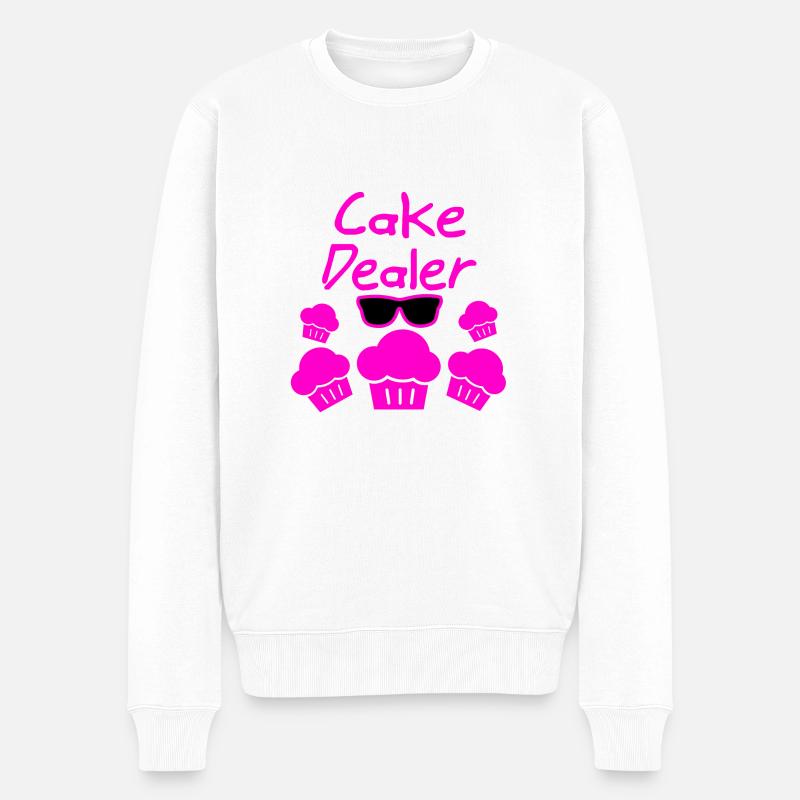 Kuchen - Männer Premium Bio Pullover - Weiß