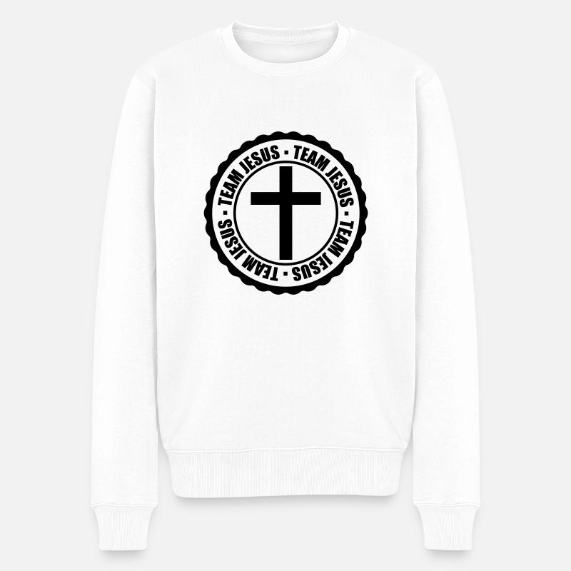 Stamp Team Jésus - Pull Premium bio Homme - blanc