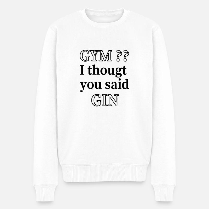 Gym vs Gin - drôle, drôle - Pull Premium bio Homme - blanc