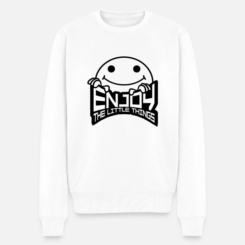 Die kleinen Dinge - Männer Premium Bio Pullover - Weiß