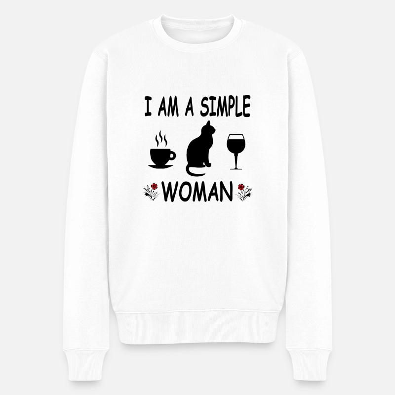 Katze - Männer Premium Bio Pullover - Weiß