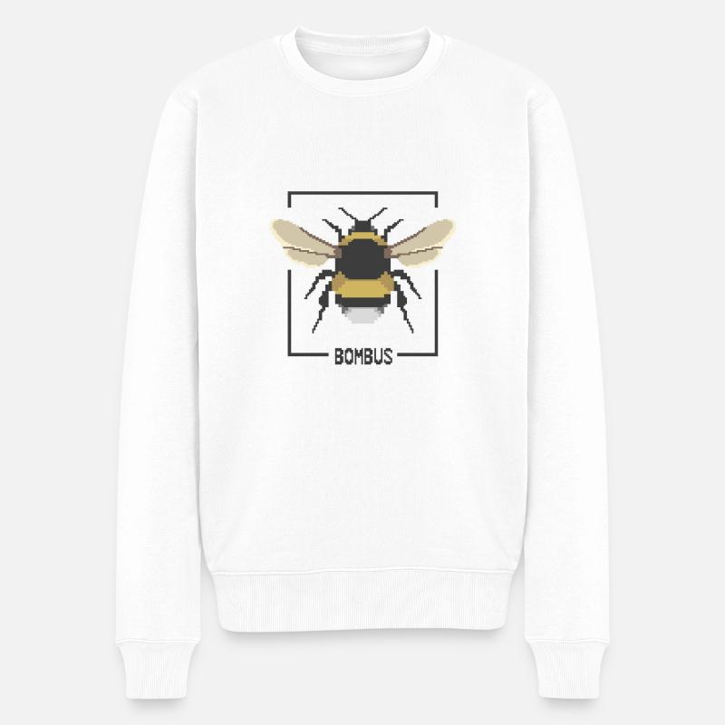 Hummel – Bombus - Männer Premium Bio Pullover - Weiß