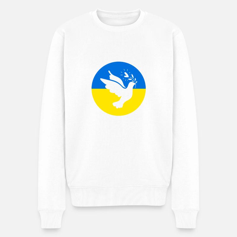 Friedenstaube für die Ukraine - Männer Premium Bio Pullover - Weiß