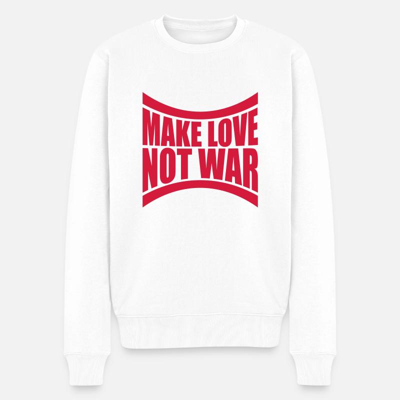 Design Make Love - Männer Premium Bio Pullover - Weiß