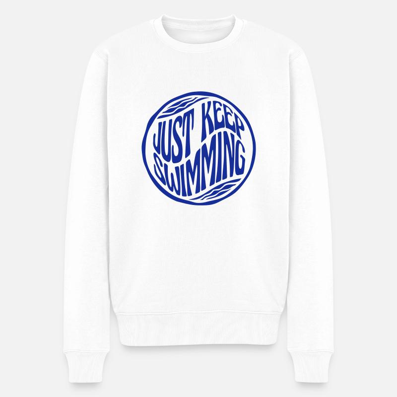 Continuez simplement à nager - Pull Premium bio Homme - blanc