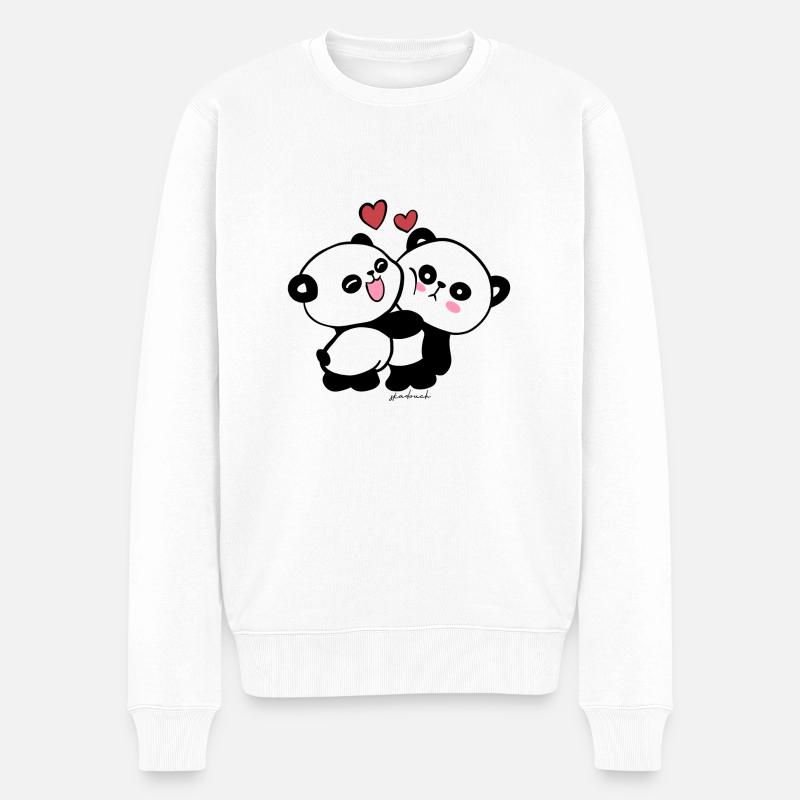Panda skadouch 2 - Männer Premium Bio Pullover - Weiß