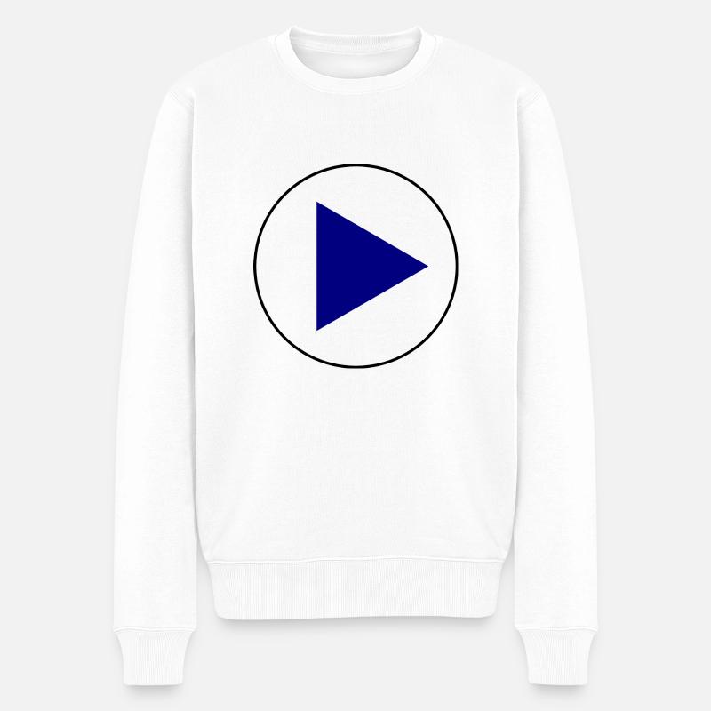 Play Button zum personalisieren - Männer Premium Bio Pullover - Weiß