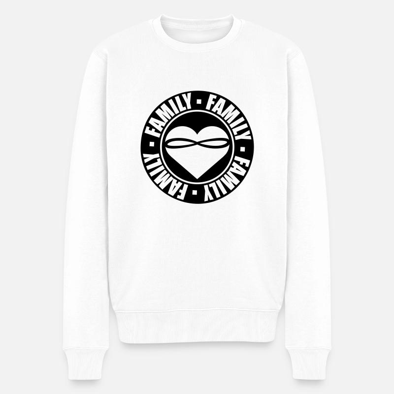 Familie Rund Stempel - Männer Premium Bio Pullover - Weiß