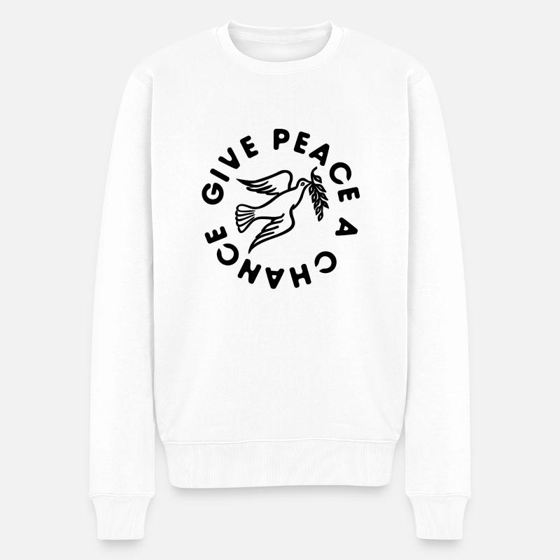 Give peace a chance - Männer Premium Bio Pullover - Weiß
