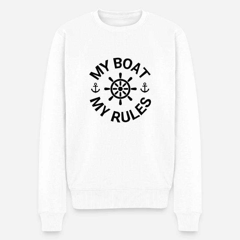 Boot - Männer Premium Bio Pullover - Weiß