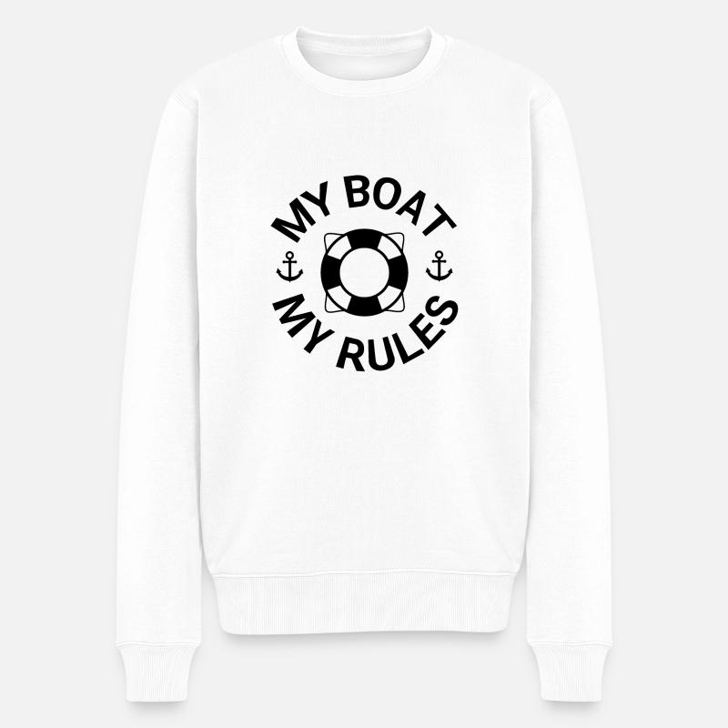 Boot - Männer Premium Bio Pullover - Weiß