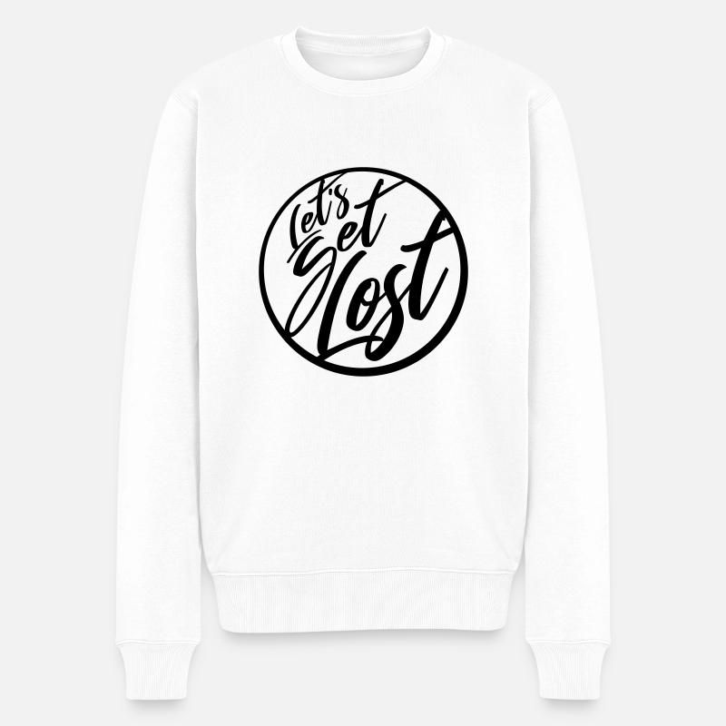 Lets Get Lost - Männer Premium Bio Pullover - Weiß