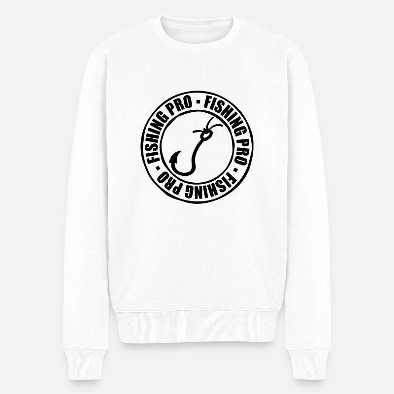 Stempel Fishing Pro - Männer Premium Bio Pullover - Weiß