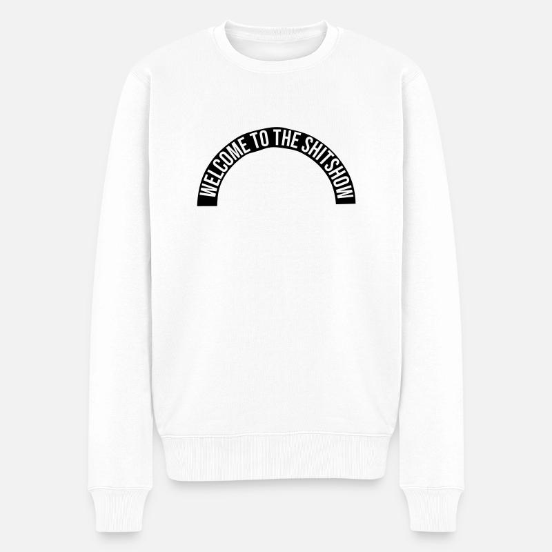 Lettrage Merdique en demi-cercle - Pull Premium bio Homme - blanc