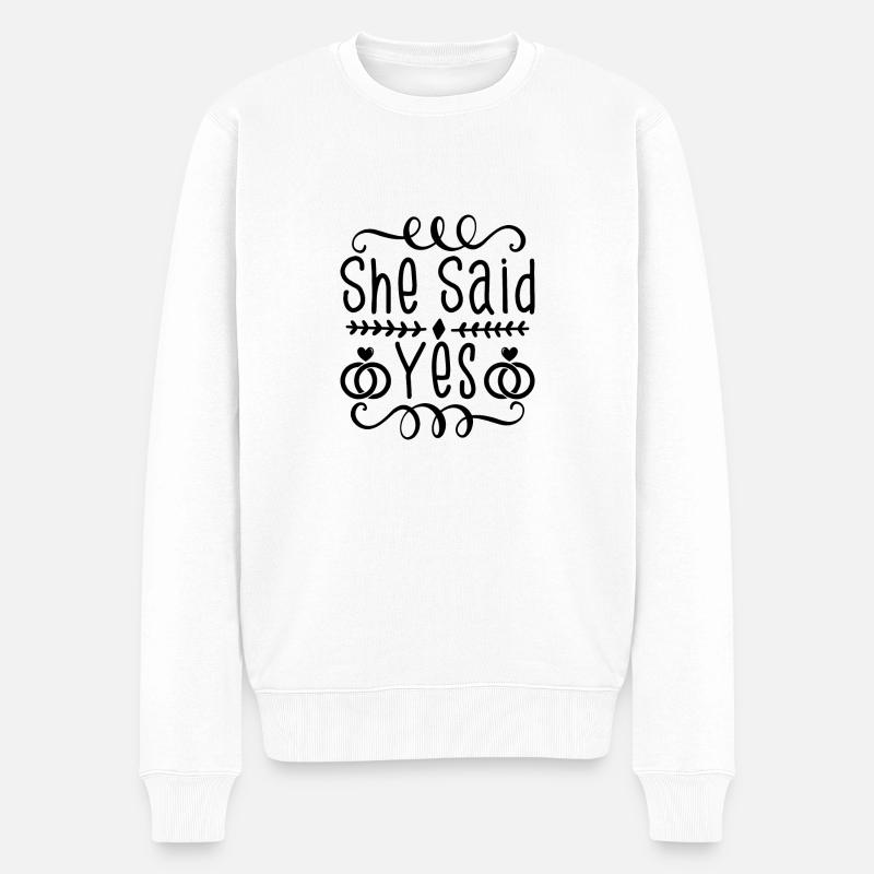 Elle a dit oui - Pull Premium bio Homme - blanc