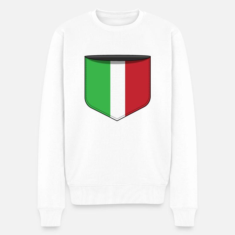 Pocket Italien - Männer Premium Bio Pullover - Weiß