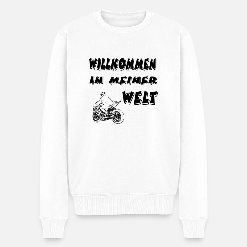 Motorrad - Männer Premium Bio Pullover - Weiß