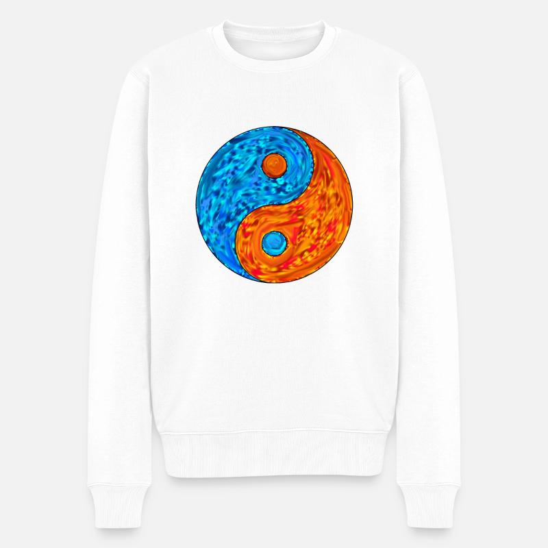 yinandyangverwischt - Männer Premium Bio Pullover - Weiß