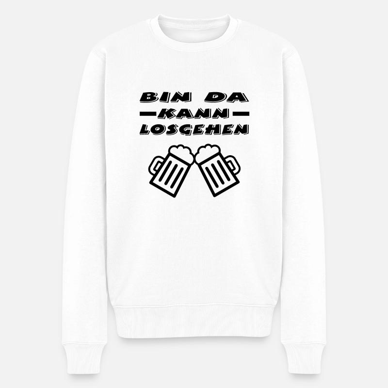 Bier - Männer Premium Bio Pullover - Weiß