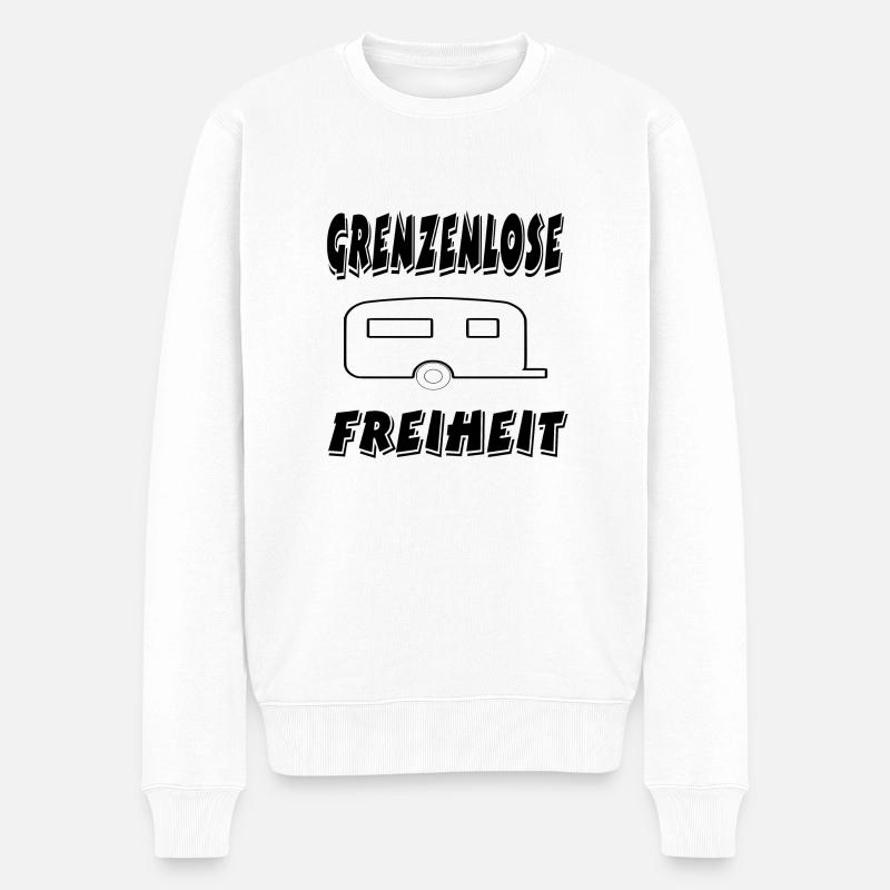 Camping - Männer Premium Bio Pullover - Weiß