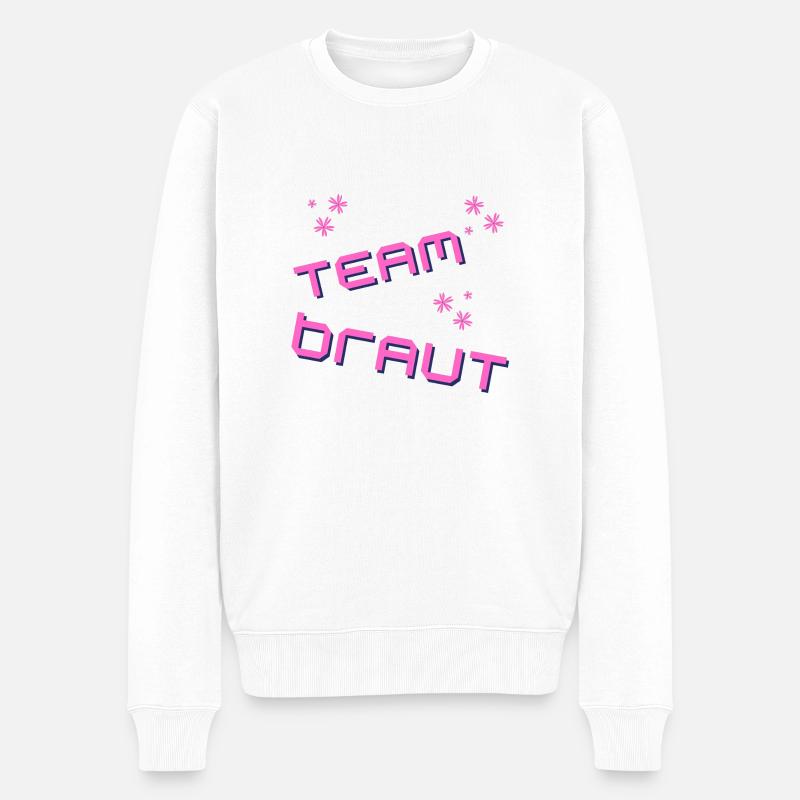 Team Braut 2023 - Männer Premium Bio Pullover - Weiß