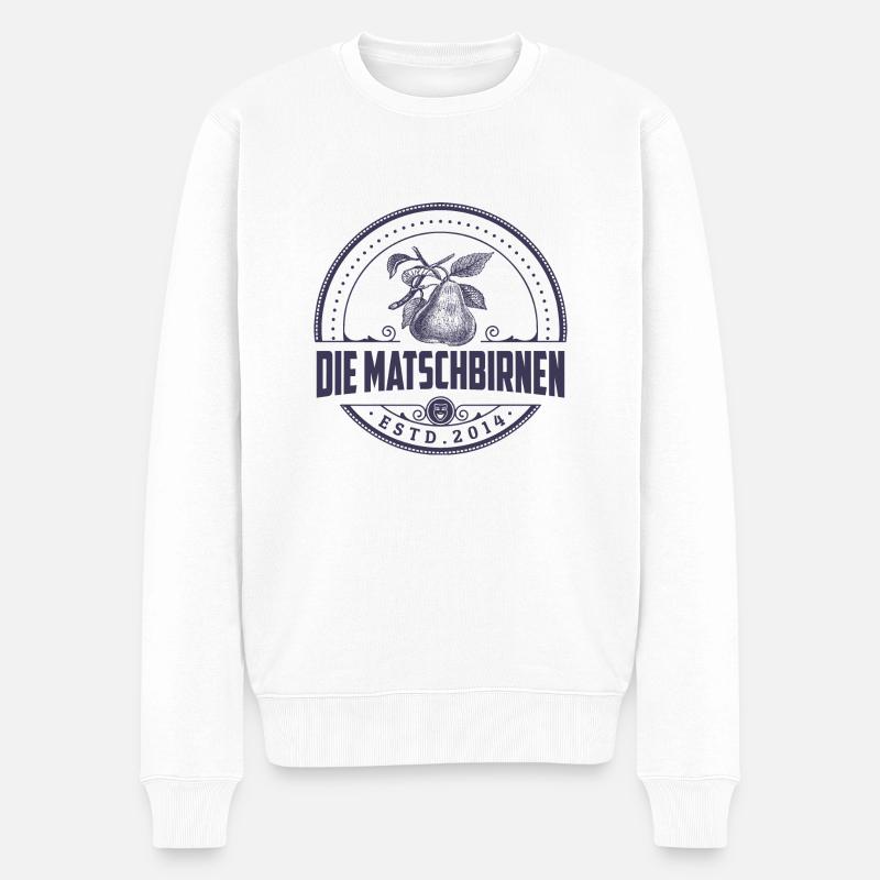 Matschbirnen einfarbig 1 - Männer Premium Bio Pullover - Weiß