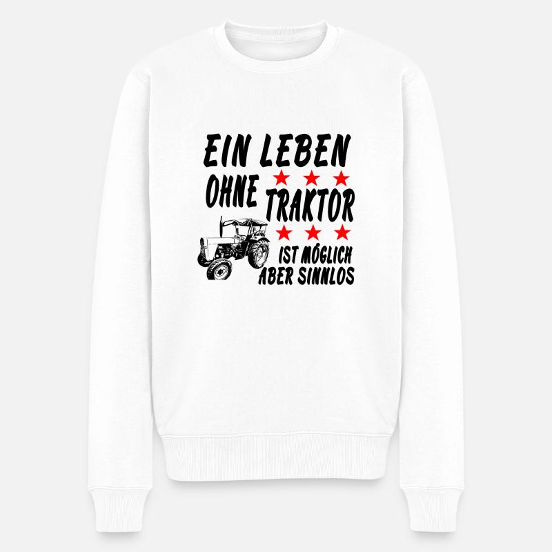 Traktor - Männer Premium Bio Pullover - Weiß