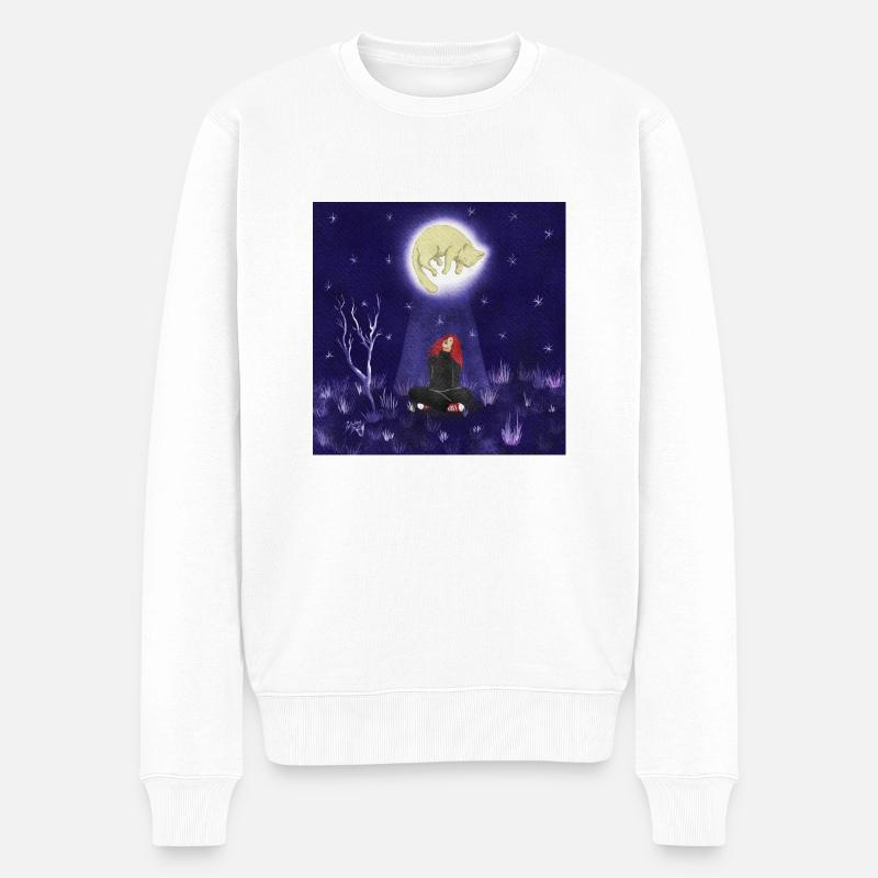 Moonshine - Männer Premium Bio Pullover - Weiß