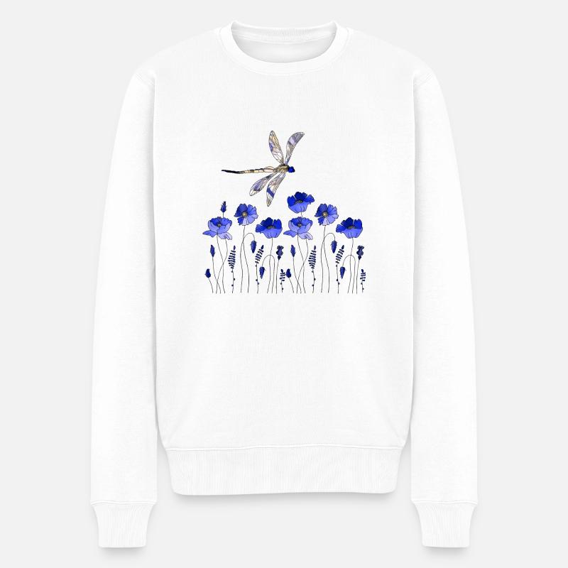 Libelle - Männer Premium Bio Pullover - Weiß