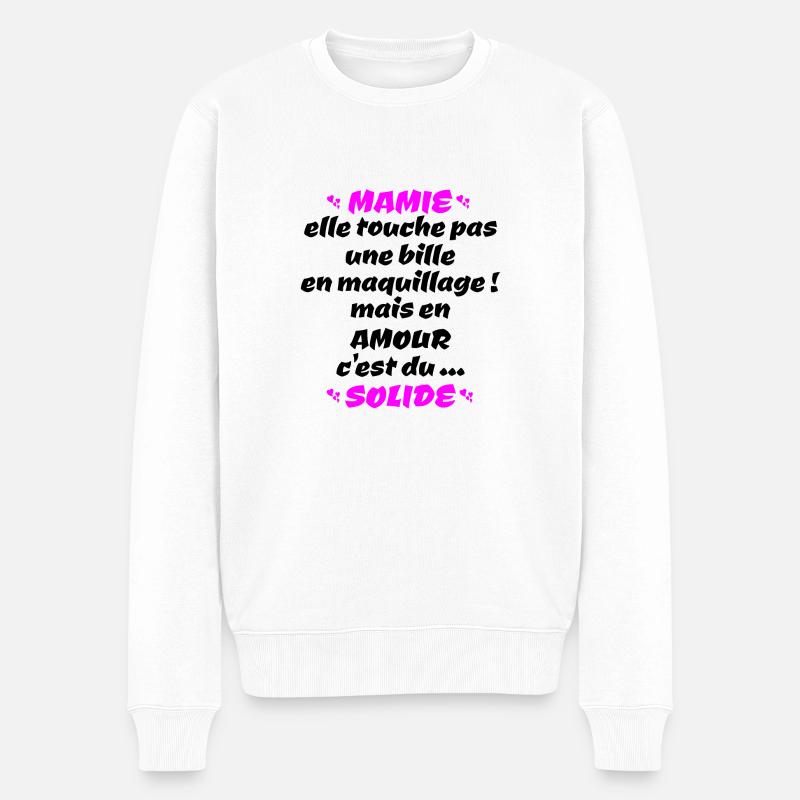 mamie , c'est du solide !! - Pull Premium bio Homme - blanc