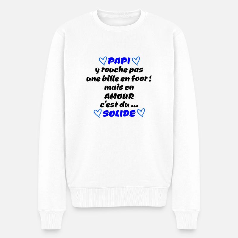 papi , c'est du solide !! - Pull Premium bio Homme - blanc