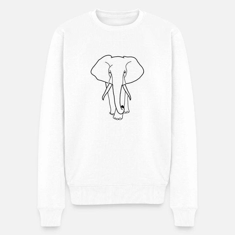 Éléphant - Pull Premium bio Homme - blanc