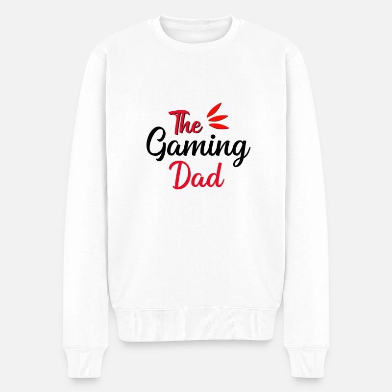 The gaming Dad - Männer Premium Bio Pullover - Weiß