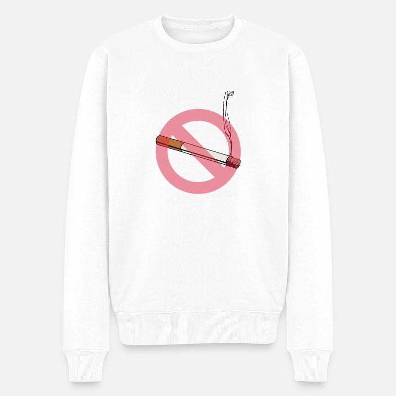 Non à la cigarette - Pull Premium bio Homme - blanc