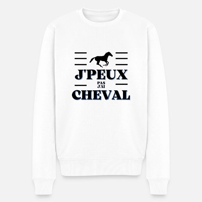 J'peux pas j'ai cheval - Pull Premium bio Homme - blanc