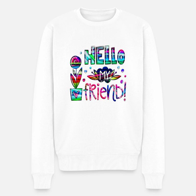 mon ami pensées positives heureux - Pull Premium bio Homme - blanc