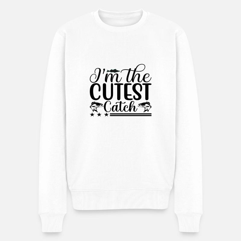 I´m the cutest Catch - Männer Premium Bio Pullover - Weiß