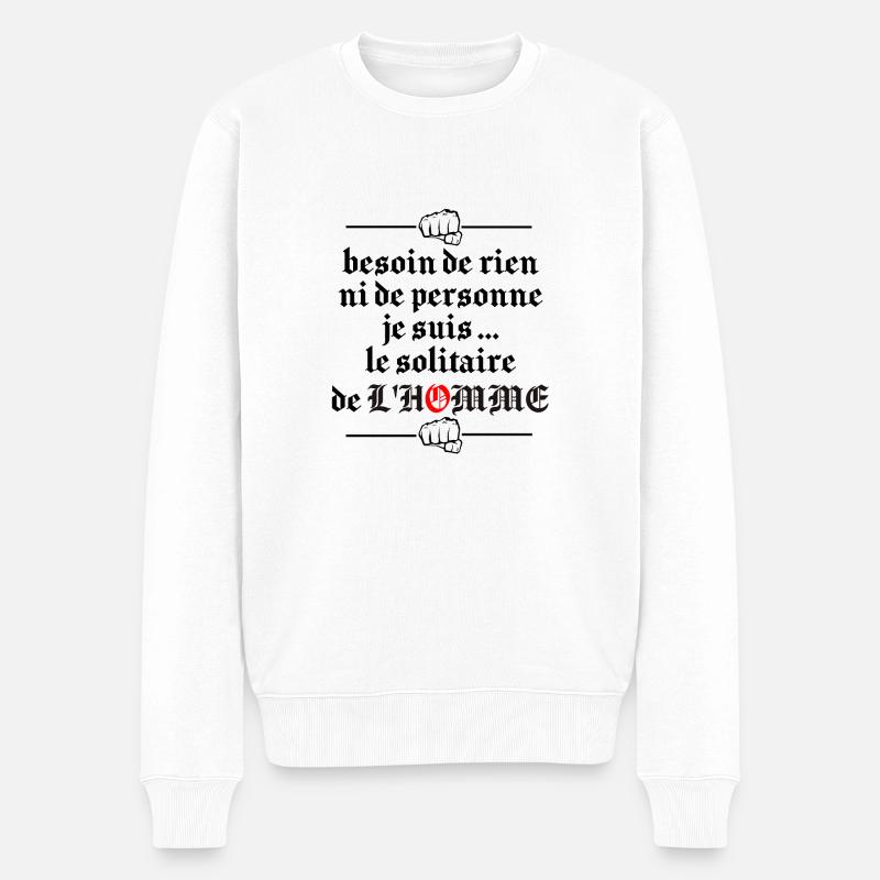 solitaire . - Pull Premium bio Homme - blanc