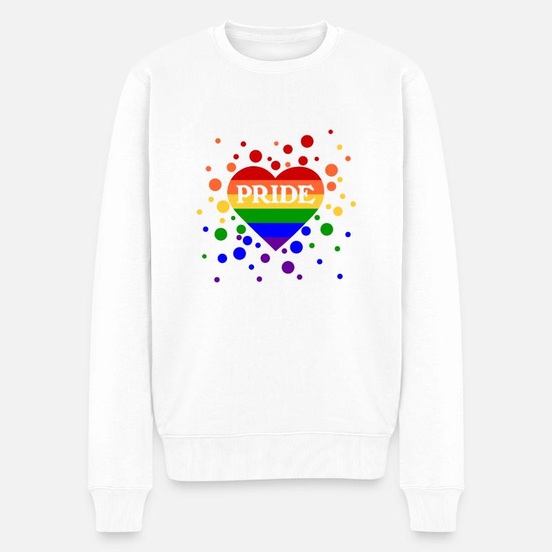 Pridedot - Männer Premium Bio Pullover - Weiß
