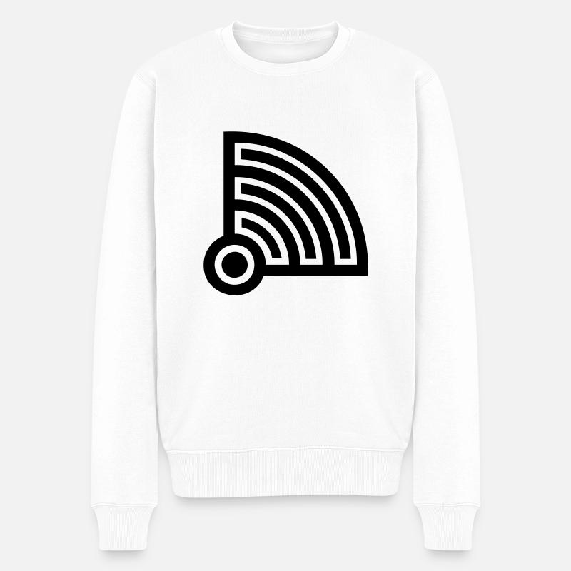 Icône Bonne connexion Wifi - Pull Premium bio Homme - blanc
