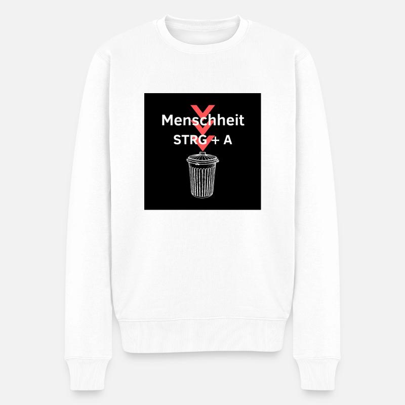 Zukunft der Menschheit - Männer Premium Bio Pullover - Weiß