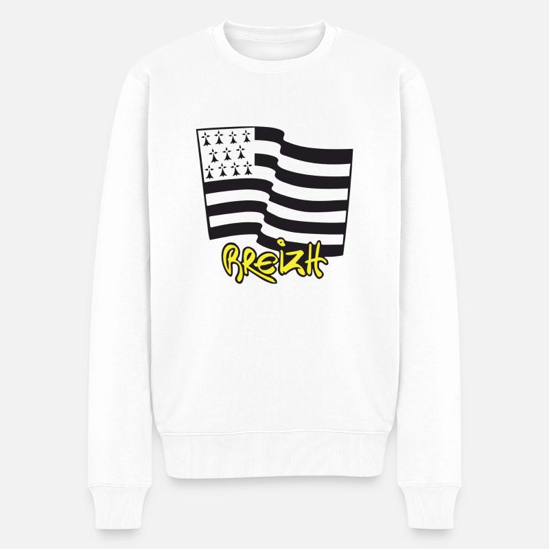 logo Jaune - Pull Premium bio Homme - blanc